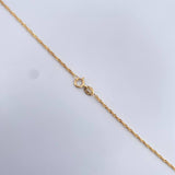 Set Cadena Singapur 1.4gr / 45cm / 1mm + Dije Corazon Rayado 0.4gr / 1.3cm Troquelado Oro Amarillo 18K (Oferta) &