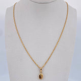 Set Cadena Singapur 1.4gr / 45cm / 1mm + Dije Grano Café 0.35gr / 1.5cm Troquelado Oro Amarillo 18K (Oferta) &