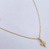 Set Cadena Escalera 1.4gr / 45.6cm / 1mm + Dije Libelula 0.4gr / 1.5cm Troquelado Oro Amarillo 18K (Oferta) &