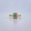 Anillo Cubano Rectangular 1.7gr / T6 1/4 / Esmeraldas 15 Pts Diamantes 14 Pts Oro Amarillo 18K (Joya) &
