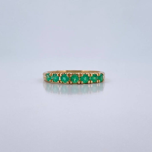 Anillo Argolla Churumbela 2.85gr / T6 3/4 / Esmeralda 50 Pts Oro Amarillo 18K (Joya) &