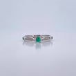 Anillo Solitario Puente 2.25gr / T6 3/4 / Esmeraldas 16 Pts Diamantes 5 Pts Oro Blanco 18K (Joya) &
