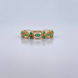 Anillo Argolla Reina 2.95gr / T6 / Esmeraldas 25 Pts Oro Amarillo 18K (Joya) &