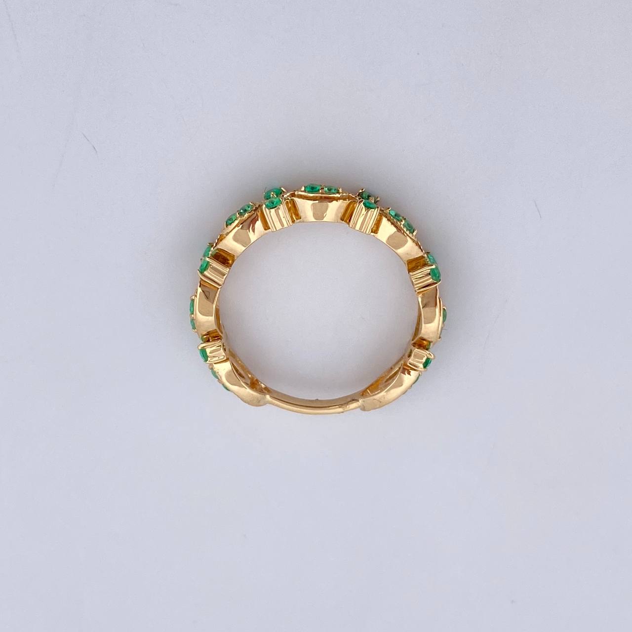 Anillo Argolla Reina 2.95gr / T6 / Esmeraldas 25 Pts Oro Amarillo 18K (Joya) &