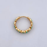 Anillo Argolla Reina 2.95gr / T6 / Esmeraldas 25 Pts Oro Amarillo 18K (Joya) &