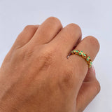 Anillo Argolla Reina 2.95gr / T6 / Esmeraldas 25 Pts Oro Amarillo 18K (Joya) &