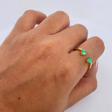 Anillo Abrazo 2.45gr / T7 / Esmeraldas 35 Pts Oro Amarillo 18K (Joya) &