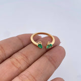 Anillo Abrazo 2.45gr / T7 / Esmeraldas 35 Pts Oro Amarillo 18K (Joya) &