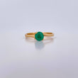 Anillo Solitario Rendondo 2.3gr / T6 1/4 / Esmeralda 50 Pts Oro Amarillo 18K (Joya) &