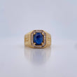 Anillo Greca egipcia 9.4gr / T10 / Zapiro 1.7 Qts Diamantes 9 Pts  Oro Amarillo 18K (Joya) &