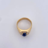 Anillo Greca egipcia 9.4gr / T10 / Zapiro 1.7 Qts Diamantes 9 Pts  Oro Amarillo 18K (Joya) &