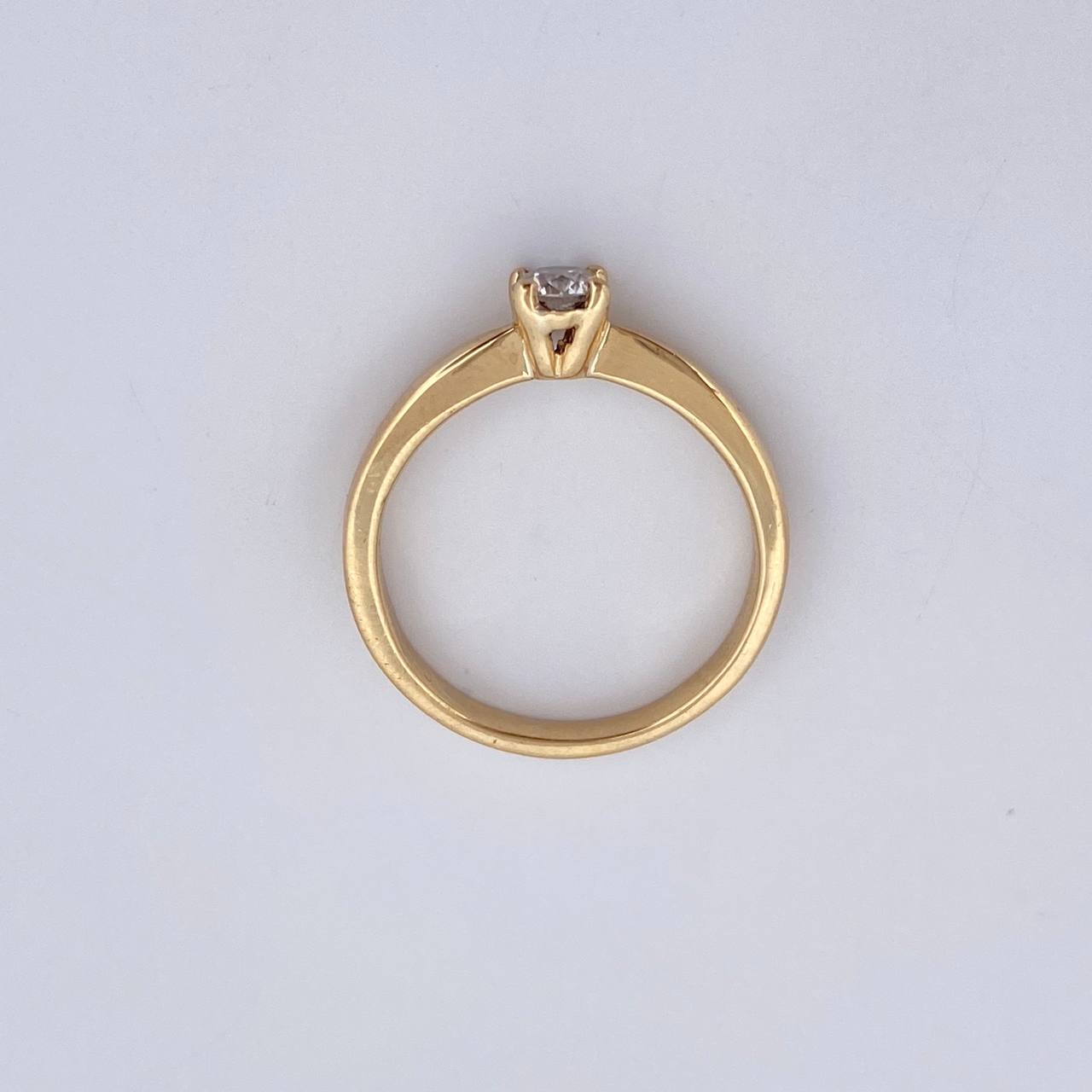 Anillo Solitario Redondo 3.15gr / T5 3/4 / Diamante 22 Pts Oro Amarillo 18K (Joya) &