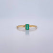 Anillo Solitatio Rectangular 1.05gr / T5 1/2 / Esmeralda 11 Pts Oro Amarillo 18K (Joya) &