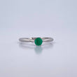 Anillo Solitario Redondo 1.5gr / T5 1/2 / Esmeraldas 19 Pts Oro Blanco 18K (Joya) &