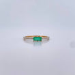 Anillo Solitario Churumbela 1.3gr / T6 3/4 / Esmeraldas 16 Pts Diamantes 10 Pts Oro Amarillo 18K (Joya) &
