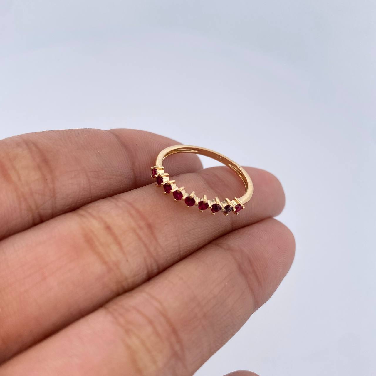 Anillo Churumbela 1.4gr / T6 / Rubies 27 Pts Oro Amarillo 18K (Joya) &