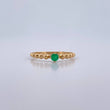 Anillo Solitario Esferas 1.25gr / T6 1/4 / Esmeraldas 8 Pts Oro Amarillo 18K (Joya) &