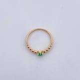 Anillo Solitario Esferas 1.25gr / T6 1/4 / Esmeraldas 8 Pts Oro Amarillo 18K (Joya) &