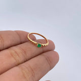Anillo Solitario Esferas 1.25gr / T6 1/4 / Esmeraldas 8 Pts Oro Amarillo 18K (Joya) &
