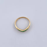 Anillo Tiara 1.15gr / T5 3/4 / Esmeraldas 15 Pts Oro Amarillo 18K (Joya) &