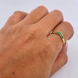 Anillo Tiara 1.15gr / T5 3/4 / Esmeraldas 15 Pts Oro Amarillo 18K (Joya) &