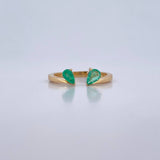 Anillo Abrazo 2.45gr / T7 / Esmeraldas 35 Pts Oro Amarillo 18K (Joya) &