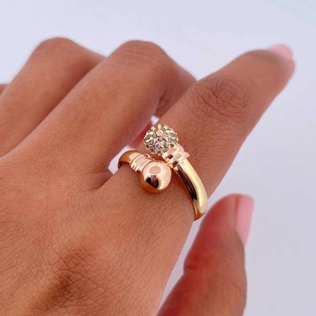 Anillo Tu y Yo 1.6gr / T6 1/4 / Oro 18K $