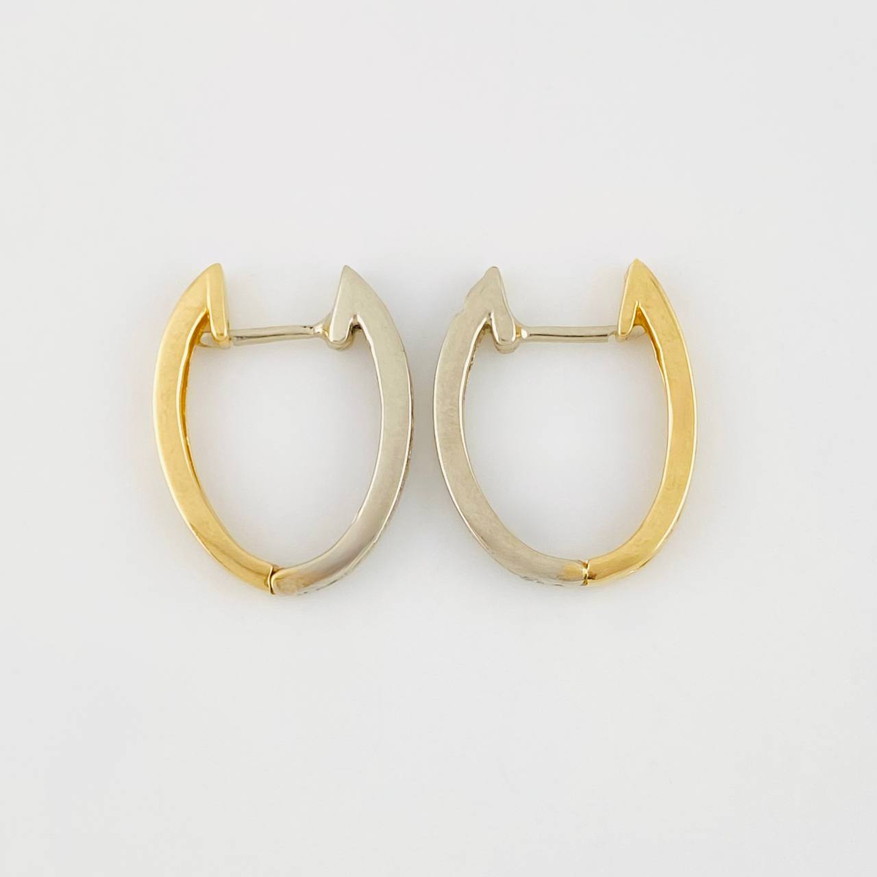 Candongas Fusión 2.5g / 1.7cm Dos Oros Amarillo Blanco 18K