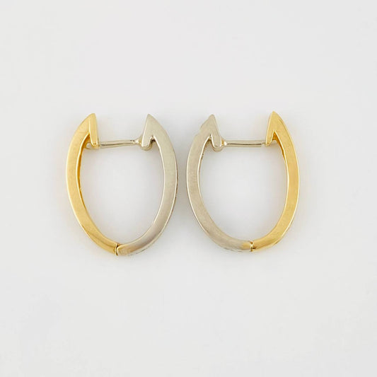 Candongas Fusión 2.5g / 1.7cm Dos Oros Amarillo Blanco 18K