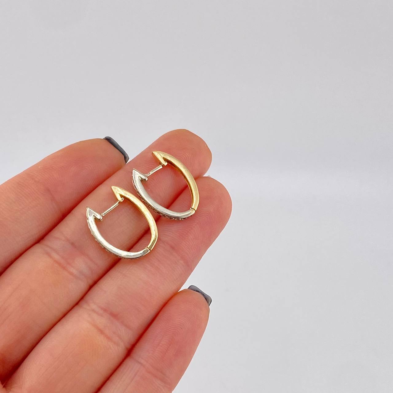 Candongas Fusión 2.5g / 1.7cm Dos Oros Amarillo Blanco 18K