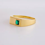 Anillo Rectángulo Bisel 5.25g / T12 Oro Amarillo 18K
