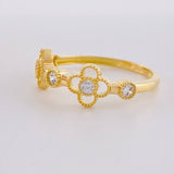 Anillo Trebol Silueta 1.85g / T6 Oro Amarillo 18K
