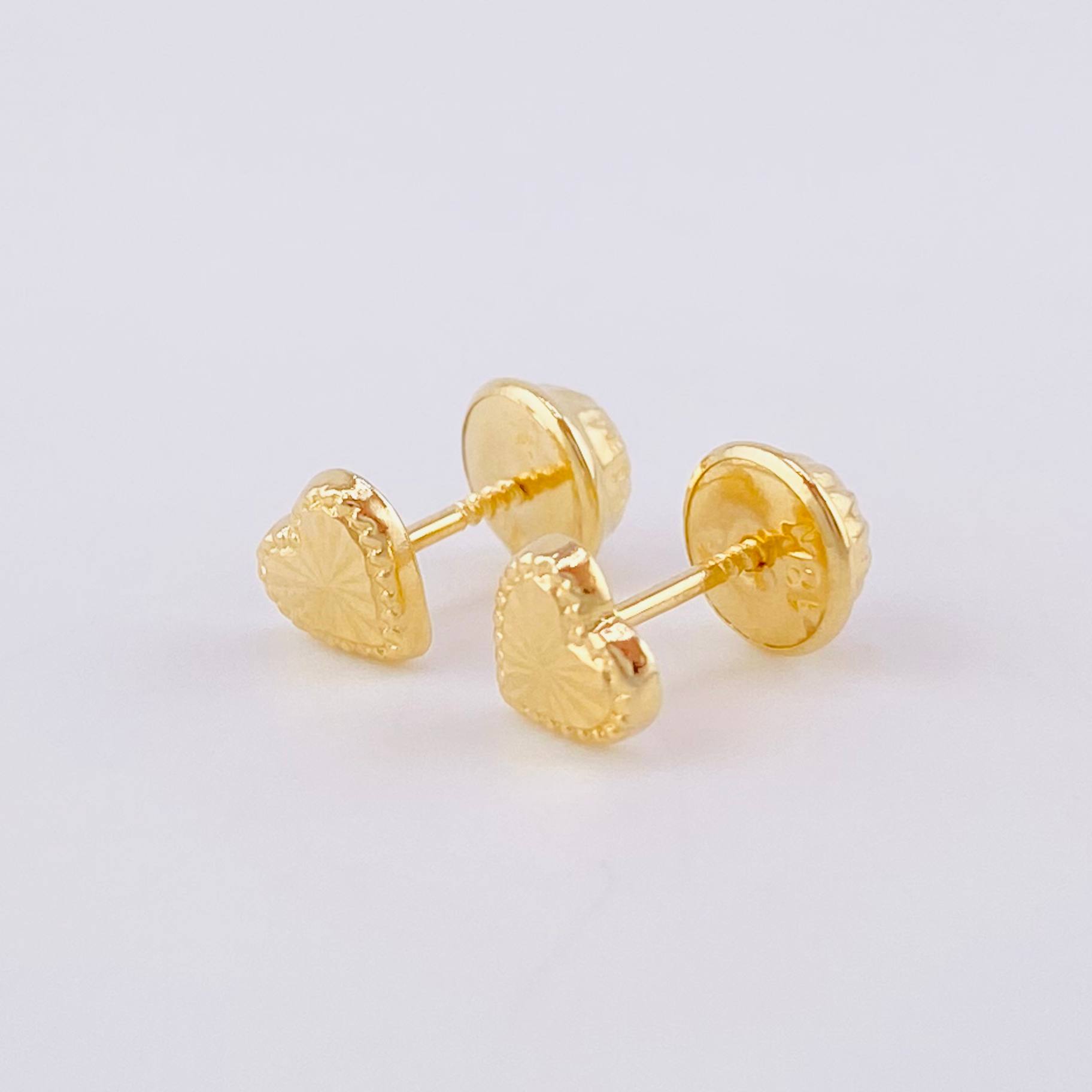 Topos Corazón Diamantado 0.5g / 4.95mm Oro Amarillo 18K