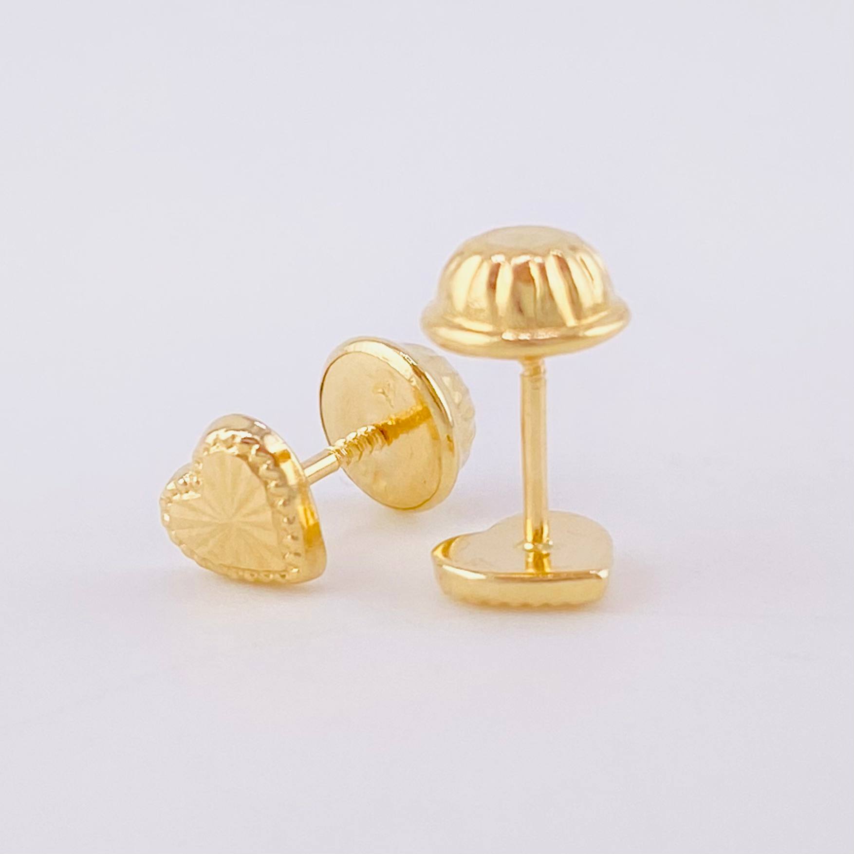 Topos Corazón Diamantado 0.5g / 4.95mm Oro Amarillo 18K