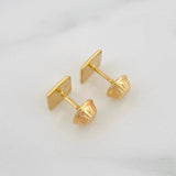 Topos Cuadrado Diamantado 0.7g / 6.06mm Oro Amarillo 18K