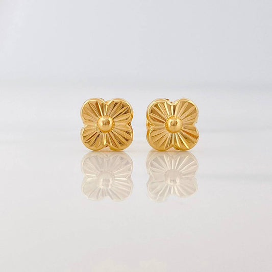 Topos Flor Trebol 0.85g / 6.83mm Oro Amarillo 18K