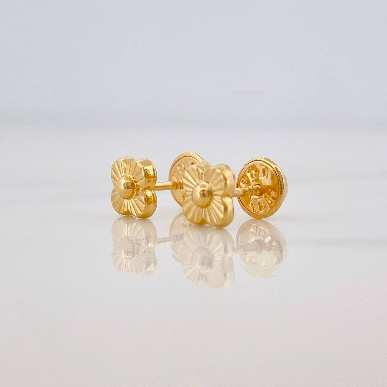 Topos Flor Trebol 0.65g / 5.25mm Oro Amarillo 18K