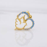 Dije Silueta Corazón Paloma 1.05g / 1.8cm Oro Amarillo 18K