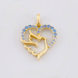 Dije Silueta Corazón Paloma 1.05g / 1.8cm Oro Amarillo 18K