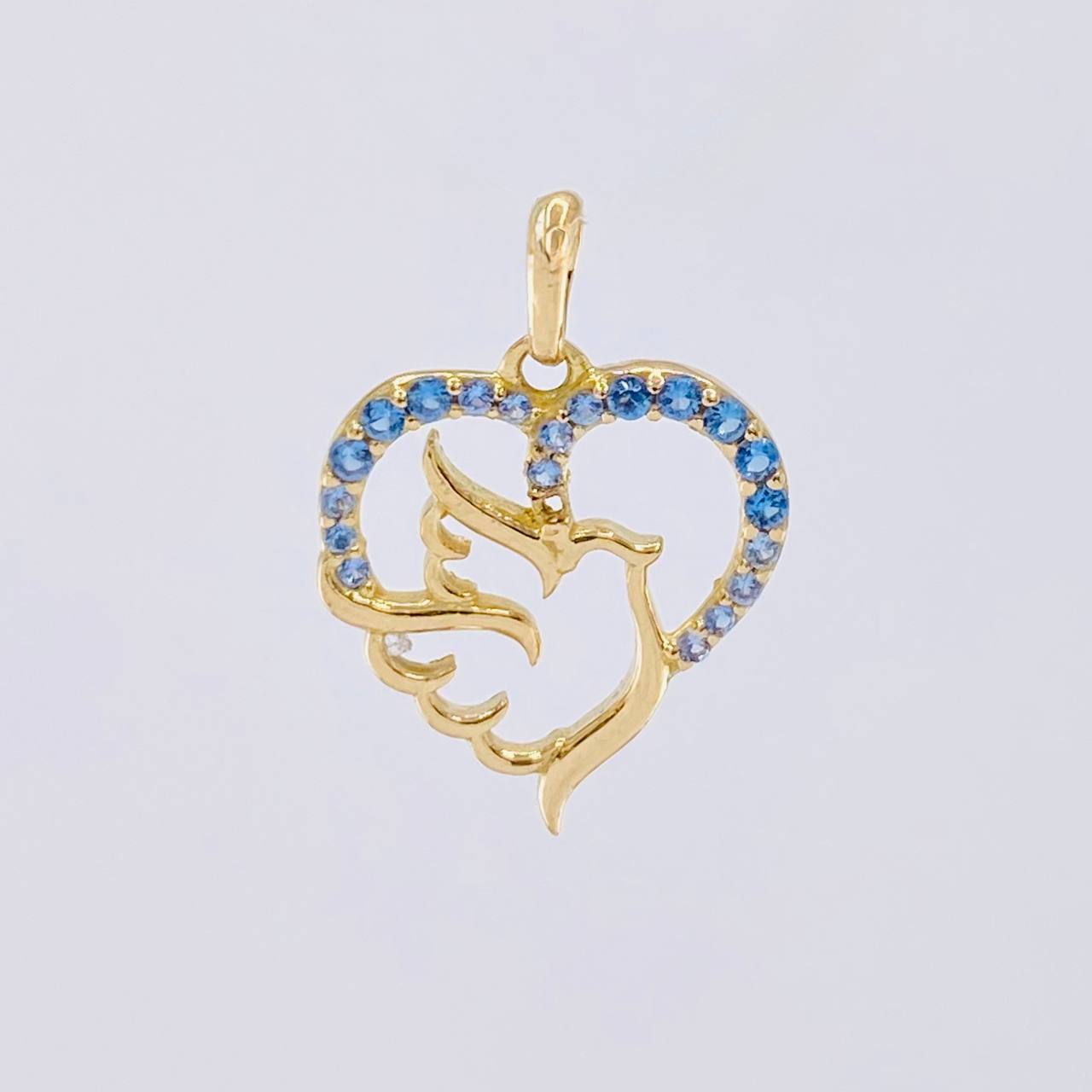 Dije Silueta Corazón Paloma 1.05g / 1.8cm Oro Amarillo 18K