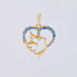 Dije Silueta Corazón Paloma 1.05g / 1.8cm Oro Amarillo 18K