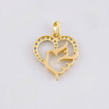 Dije Silueta Corazón Paloma 1.05g / 1.8cm Oro Amarillo 18K