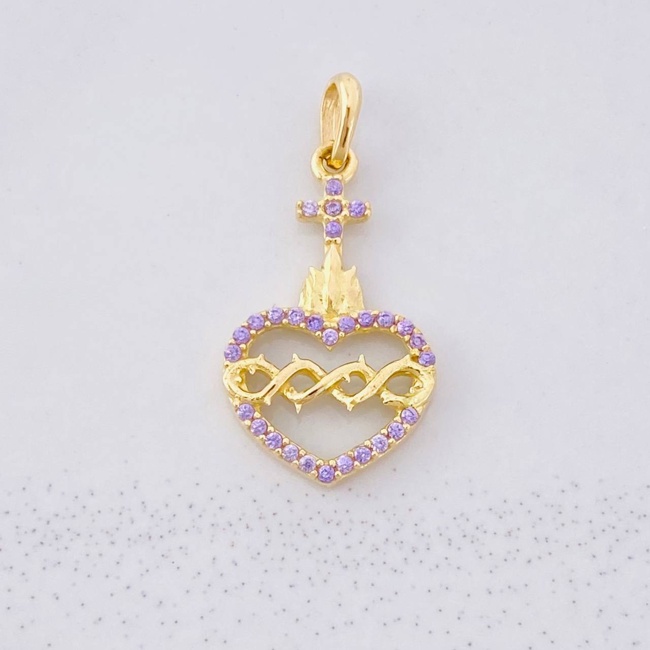 Dije Sagrado Corazón de Jesús 0.95g / 2.2cm Oro Amarillo 18K