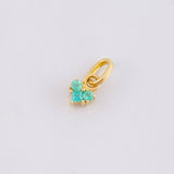 Dije Corazón Esmeralda 7pts 0.25g / 0.9cm Oro Amarillo 18K