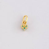 Dije Corazón Esmeralda 7pts 0.25g / 0.9cm Oro Amarillo 18K