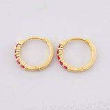 Candongas Medio Carril Rubíes 30pts 1.5g / 1.1cm Oro Amarillo 18K