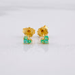 Topos Corazón Esmeralda 14pts 0.75g / 3.4mm Oro Amarillo 18K