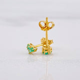 Topos Corazón Esmeralda 14pts 0.75g / 3.4mm Oro Amarillo 18K