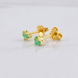 Topos Corazón Esmeralda 14pts 0.75g / 3.4mm Oro Amarillo 18K