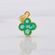 Dije Flor Esmeraldas 56pts Diamante 3pts 1.25g / 1.5cm Oro Amarillo 18K